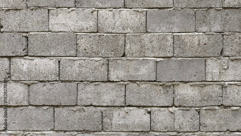 Fototapeta premium Gray brick wall texture perfect for backgrounds, architecture design, industrial themes, and creative visual projects.