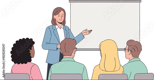 Professional Woman Teaching a Group