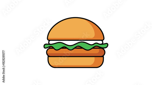 Delicious Cheeseburger Icon Flat Design Graphic For Food Concepts