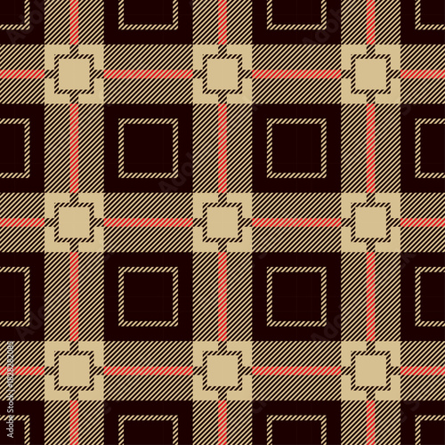 seamless traditional scottish brown beige soft pastel red tartan pattern classic checkered textile texture fashion design fabric wrapping paper high resolution plaid pattern suitable for clothing
