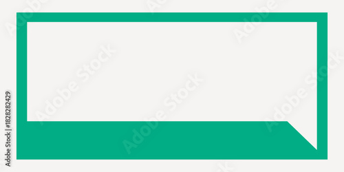 White speech bubble frame, green colorful background vector
