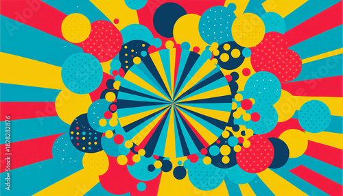 colorful abstract radial bu...