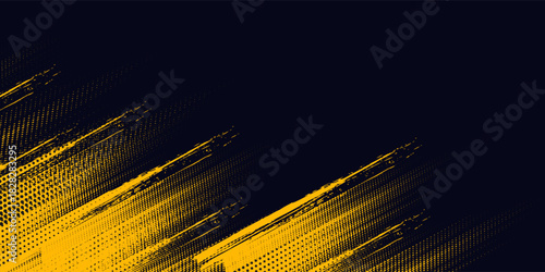 Abstract yellow dots pop art comics sport style background. Dot yellow on black texture grunge. Sport style. Vector illustration.