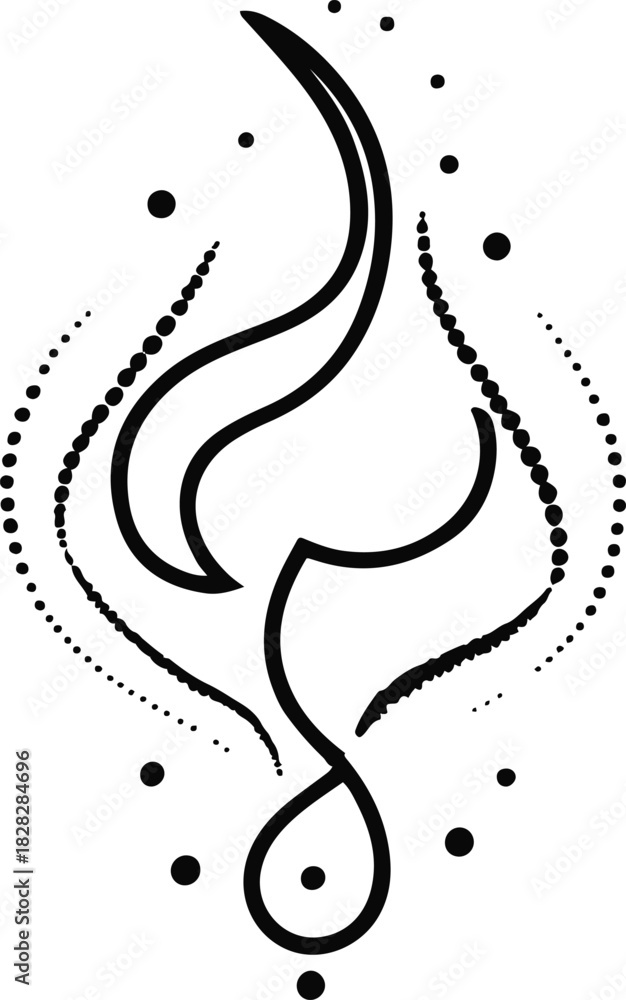Fototapeta premium Minimal top view of a Mathar Tupi illustrated using concentric line patterns, representing unity and simplicity 3