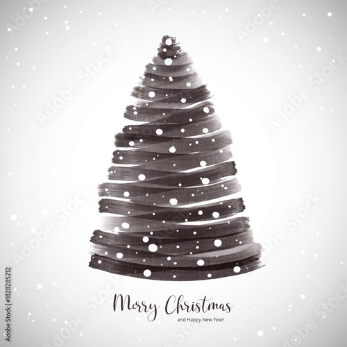 Gray christmas tree card background