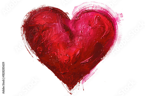 Red Painted Heart on Black Background Valentine