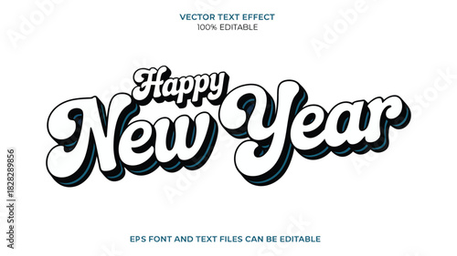 Modern 3d happy new year 2026 editable text effect for holiday graphics.