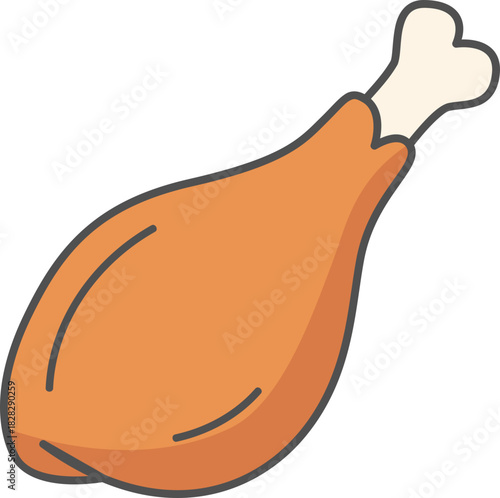 vector illustration of a fried chicken