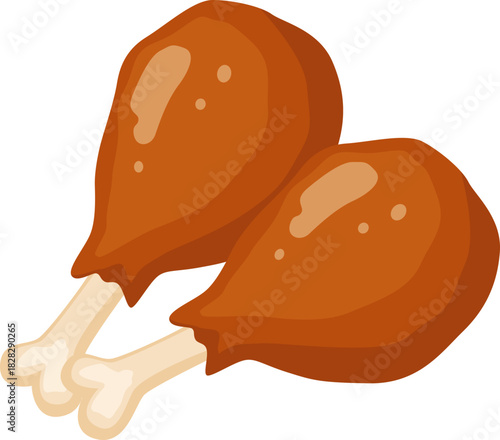 Vector illustration of fried chicken