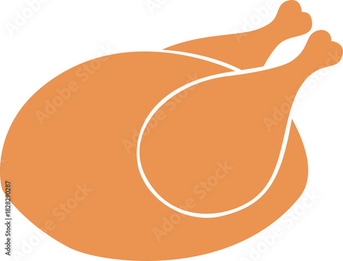 Vector of baked chicken illustration