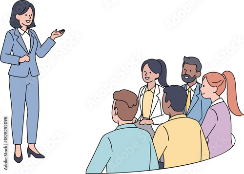 Business Leader Guides Group Discussion Effectively