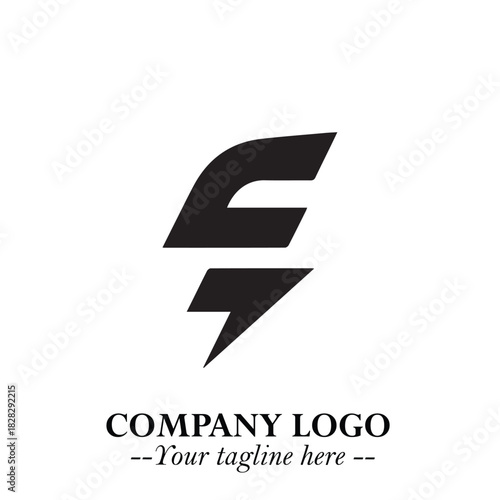 Sleek Electrical Logo Symbol on a Clean White Background for Modern Branding Design Elements Art