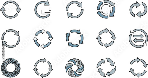 Diverse Cycle Reload Rotation Arrow Icons