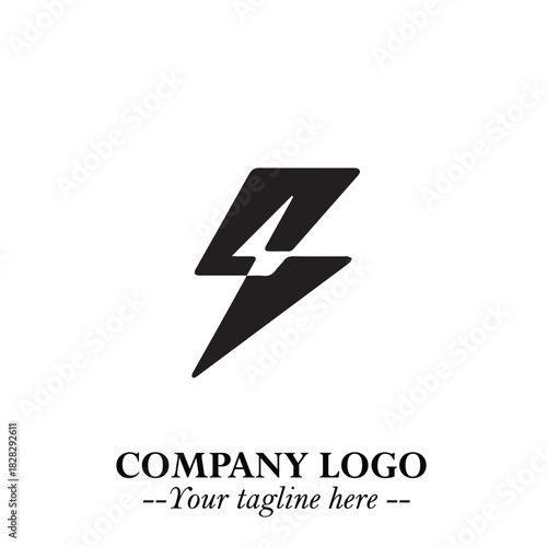 Sleek Electrical Logo Symbol on a Clean White Background for Modern Branding Design Elements Art