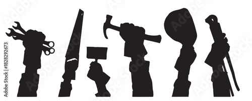 vector illustration of tools , construction tools and kit