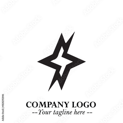 Sleek Electrical Logo Symbol on a Clean White Background for Modern Branding Design Elements Art