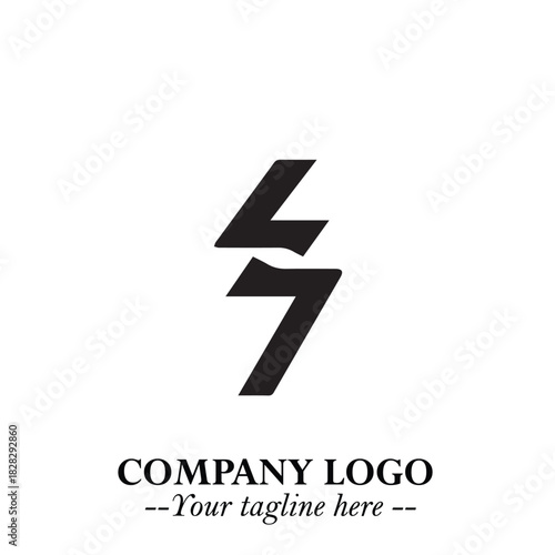 Sleek Electrical Logo Symbol on a Clean White Background for Modern Branding Design Elements Art
