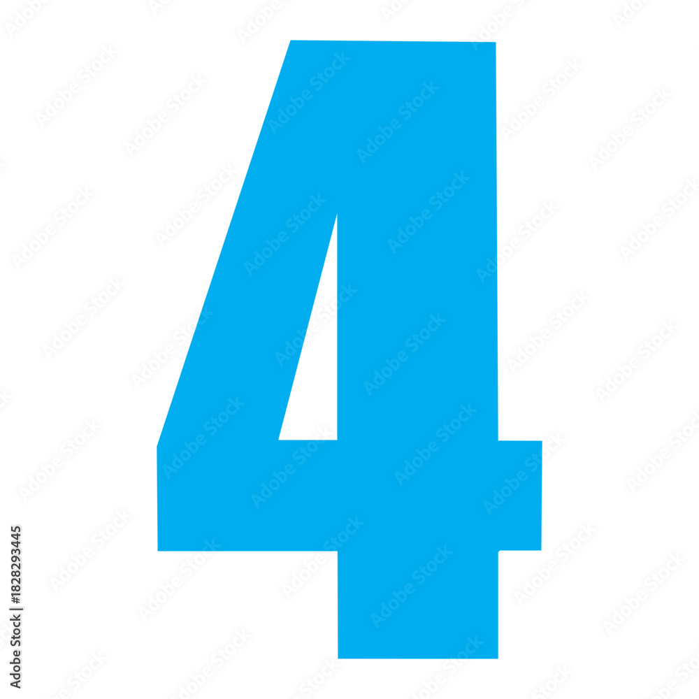 Obraz premium number 4 icon black, number four icon black
