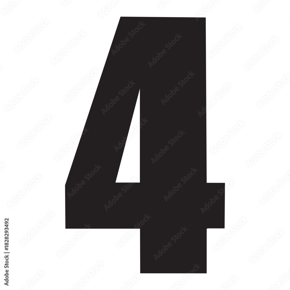 Fototapeta premium four icon, number 4 icon