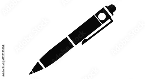 Simple black pen illustration on white background silhouette