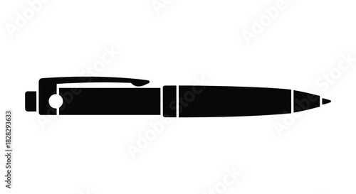 Black pen silhouette writing tool office supply and stationery item silhouette
