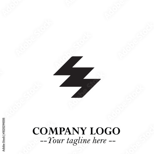 Sleek Electrical Logo Symbol on a Clean White Background for Modern Branding Design Elements Art