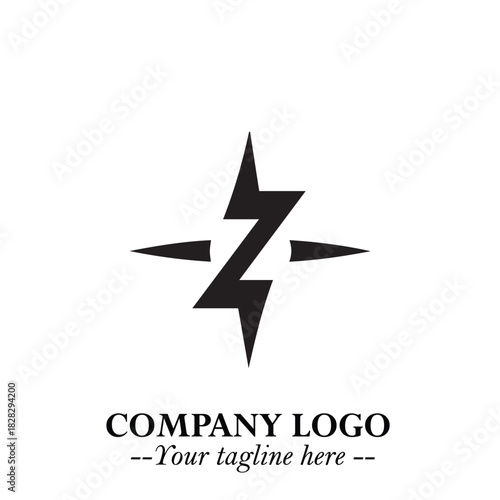 Sleek Electrical Logo Symbol on a Clean White Background for Modern Branding Design Elements Art