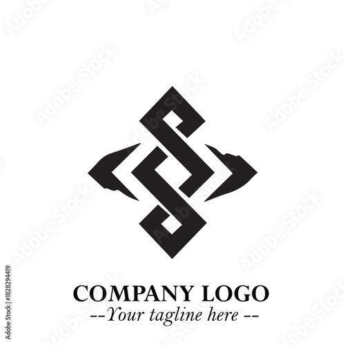 Sleek Electrical Logo Symbol on a Clean White Background for Modern Branding Design Elements Art