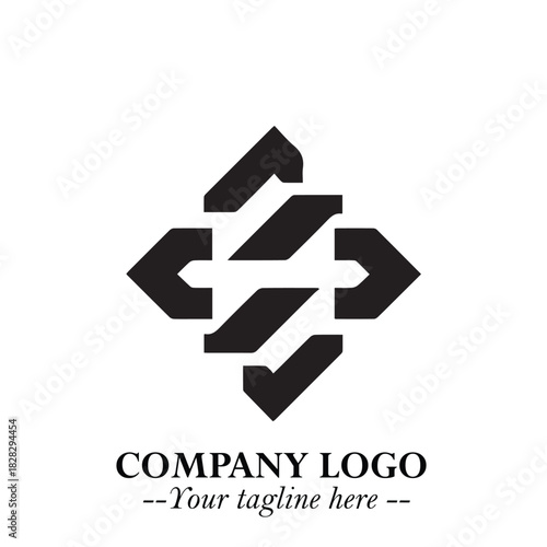 Sleek Electrical Logo Symbol on a Clean White Background for Modern Branding Design Elements Art