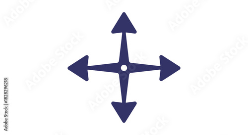 Four directional arrows pointing outward from center silhouette