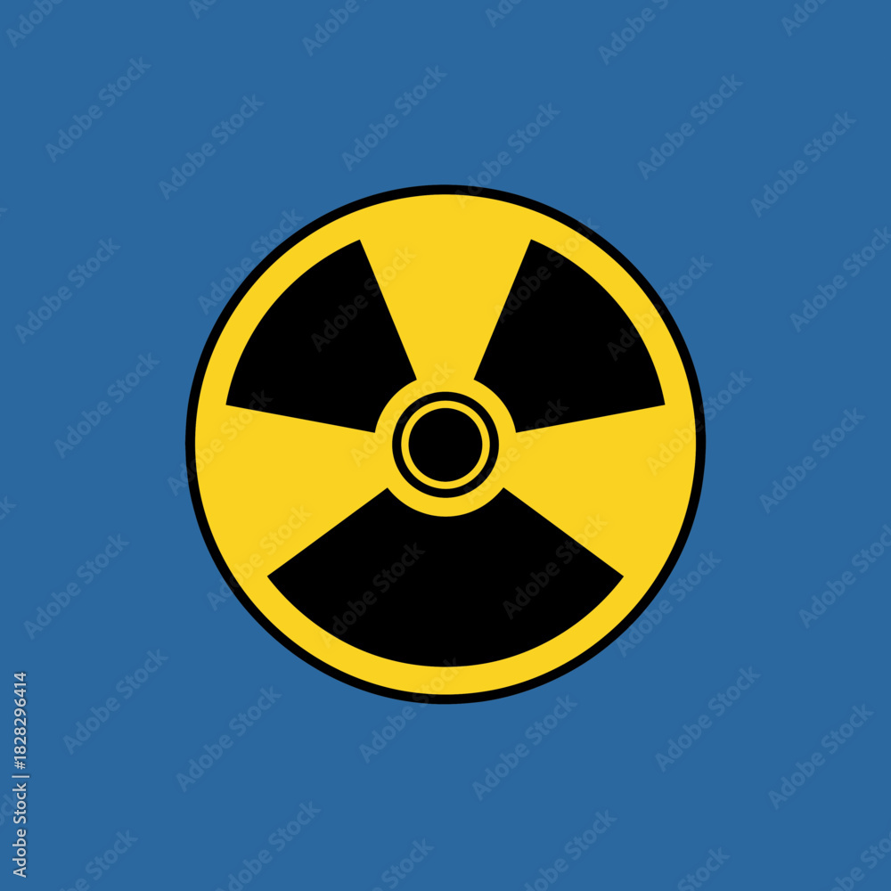 Fototapeta premium Radiation symbol with black and yellow elements.