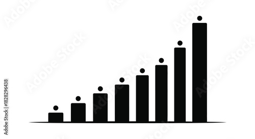 Seven candles of hanukkah increasing in height silhouette