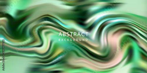 Abstract liquid swirl background with soft pastel green and cream tones. Smooth marble-like flow creating a modern and calming visual for design projects.