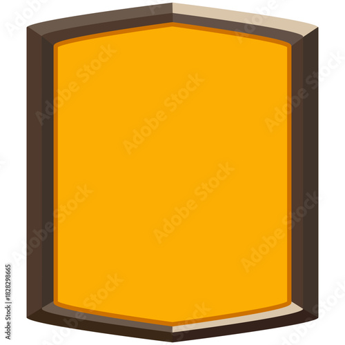 Blank Gold Hexagon Badge Illustration. Gold Shield Icon