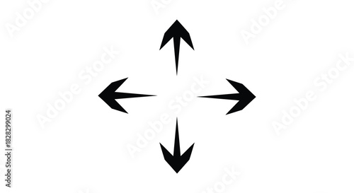 Four arrows pointing in different directions silhouette