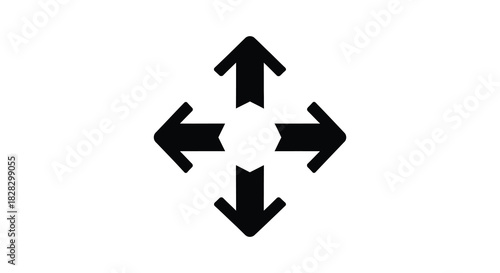 Four directional arrows pointing up down left and right silhouette
