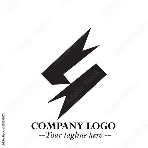 Sleek Electrical Logo Symbol on a Clean White Background for Modern Branding Design Elements Art