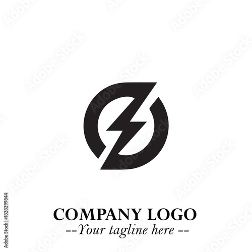 Sleek Electrical Logo Symbol on a Clean White Background for Modern Branding Design Elements Art