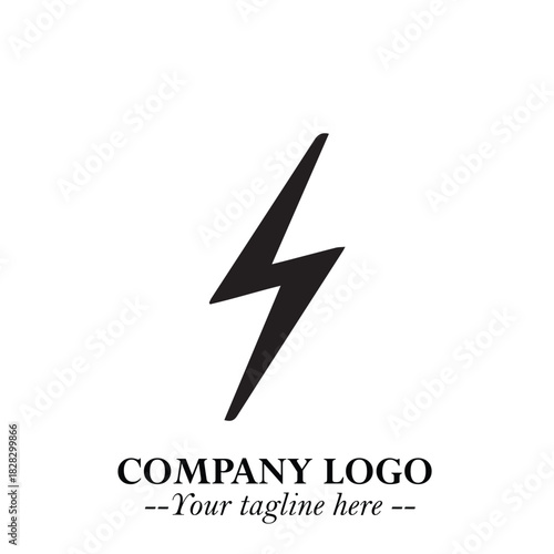 Sleek Electrical Logo Symbol on a Clean White Background for Modern Branding Design Elements Art