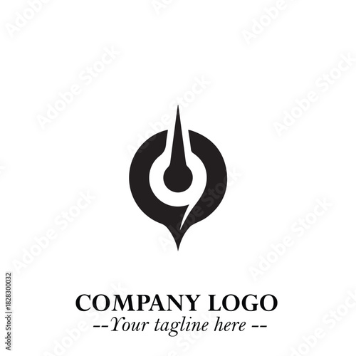 Sleek Electrical Logo Symbol on a Clean White Background for Modern Branding Design Elements Art