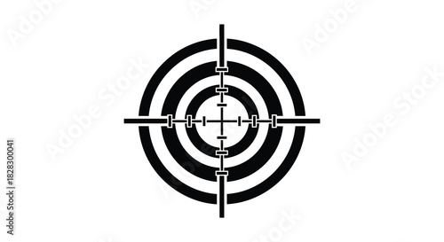 Precise aiming crosshair target symbol with concentric circles