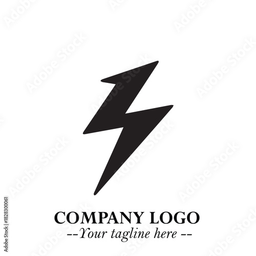 Sleek Electrical Logo Symbol on a Clean White Background for Modern Branding Design Elements Art