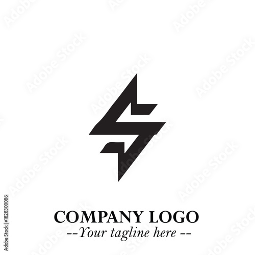 Sleek Electrical Logo Symbol on a Clean White Background for Modern Branding Design Elements Art