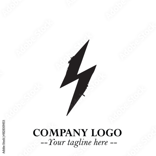Sleek Electrical Logo Symbol on a Clean White Background for Modern Branding Design Elements Art