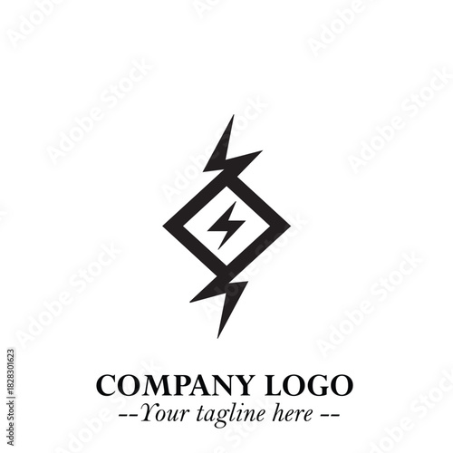 Sleek Electrical Logo Symbol on a Clean White Background for Modern Branding Design Elements Art