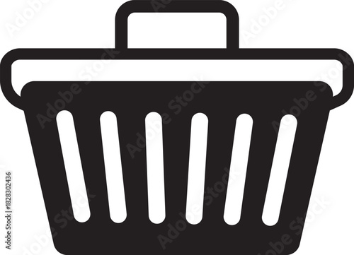 shopping basket vector icon. Supermarket cart sign. Isolated checkout sign. Shopping basket vector
