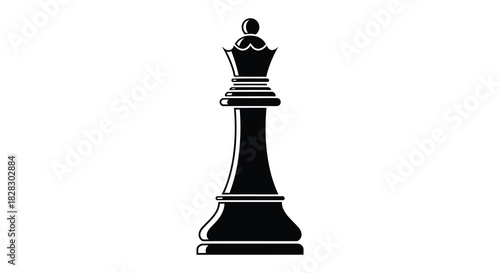 Chess queen game piece silhouette, strategy and intelligence concept