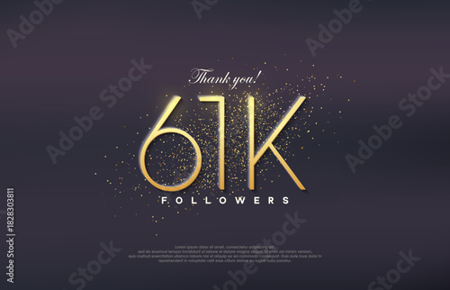 Simple design number 20. Celebration of achieving 61k followers number.