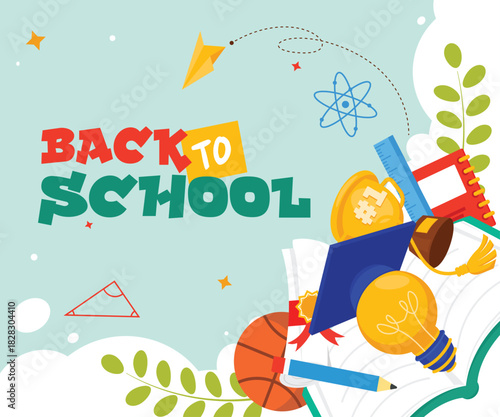 Welcome back to schooll illustration