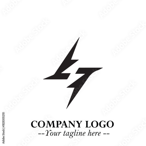 Sleek Electrical Logo Symbol on a Clean White Background for Modern Branding Design Elements Art